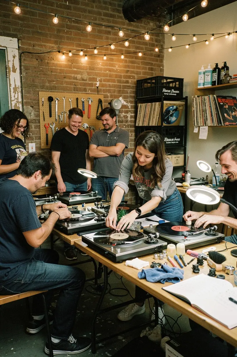 Diagram of turntable components for audio restoration.