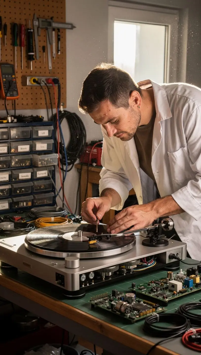 Turntable calibration techniques for optimal audio performance.