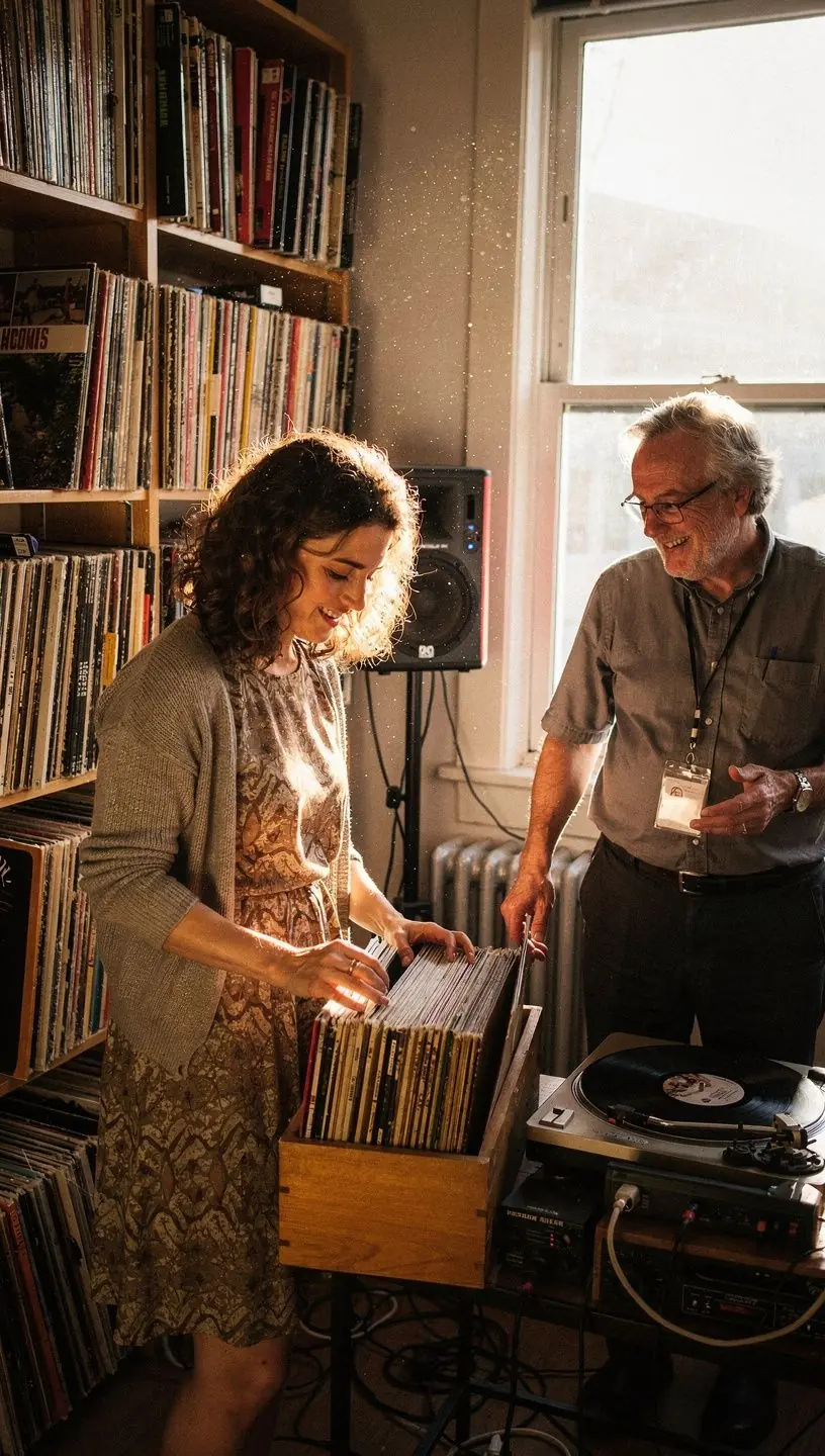 Turntable cartridge alignment process with tools and equipment.